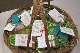 a basket of Hope Soap products